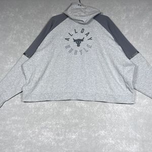Under Armour Hoodie “All Day Hustle” Women’s Small Gray Project Rock Oversized